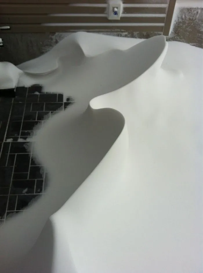 The Snow In My Front Yard Formed Like This. Awesome