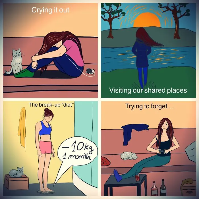 My Breakup Illustration I Made To Ease The Pain And It Helps. I Think Some People Can Relate.