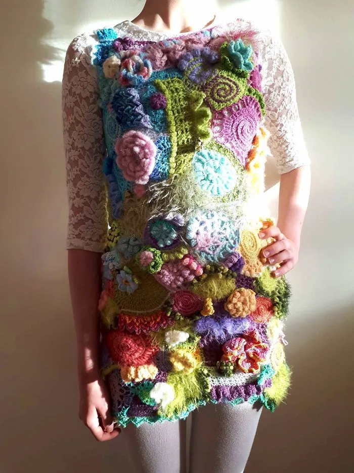 I Made A Freeform Crocheted Dress Inspired By Spring
