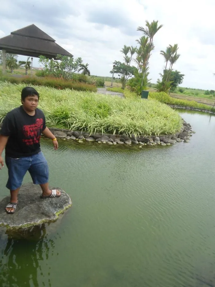 My Brother Who Feel Like Surfing With A Rock Hahahahaha.