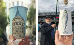 I Show The Story Of Ancient Istanbul By Drawing It On Cups
