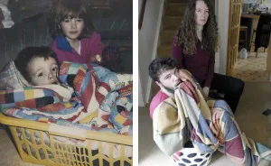My Brother And I Recreated Our Childhood Photos For Our Parents' 30th Anniversary
