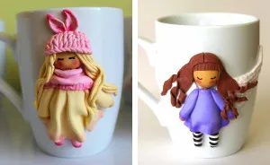 I Create Beautiful And Cute Polymer Clay Decorated Mugs