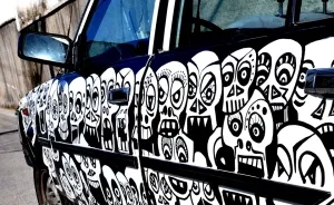 I Painted 1000 Skulls All Over My  Car