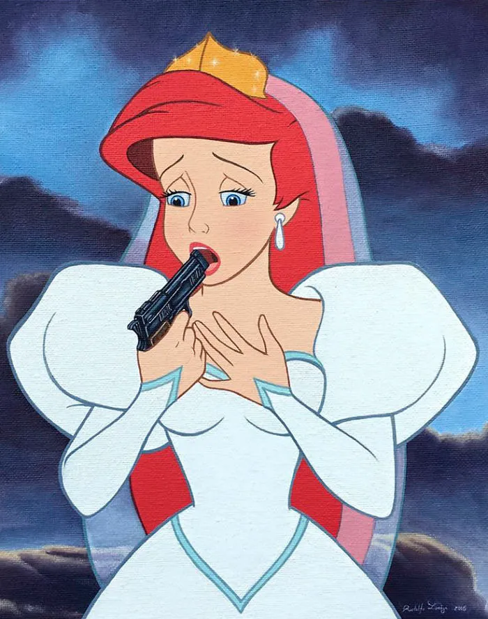 54 Controversial Illustrations Show Disney Characters Living In Modern Times