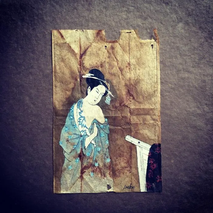 Artist Uses Tea Bags As Her Diary