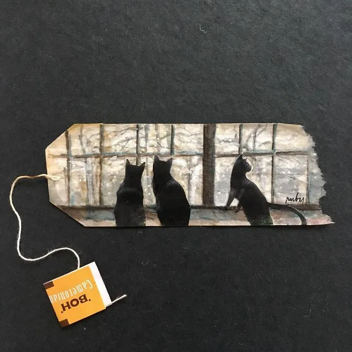 Artist Uses Tea Bags As Her Diary
