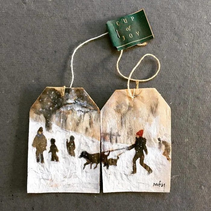 Artist Uses Tea Bags As Her Diary