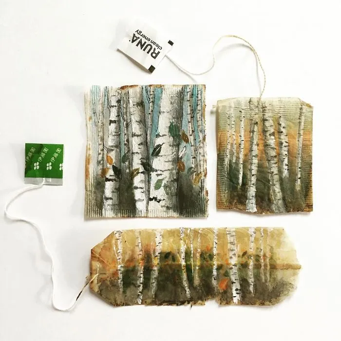 Artist Uses Tea Bags As Her Diary