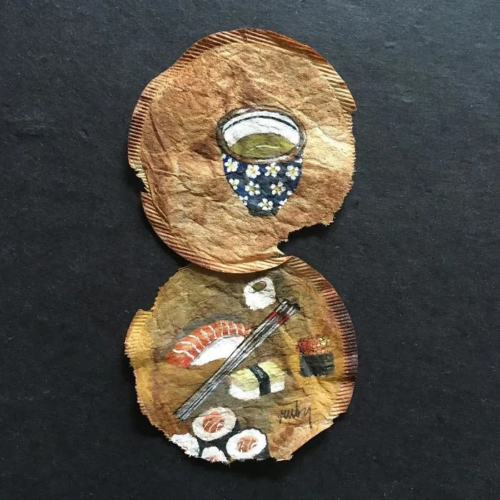 Artist Uses Tea Bags As Her Diary