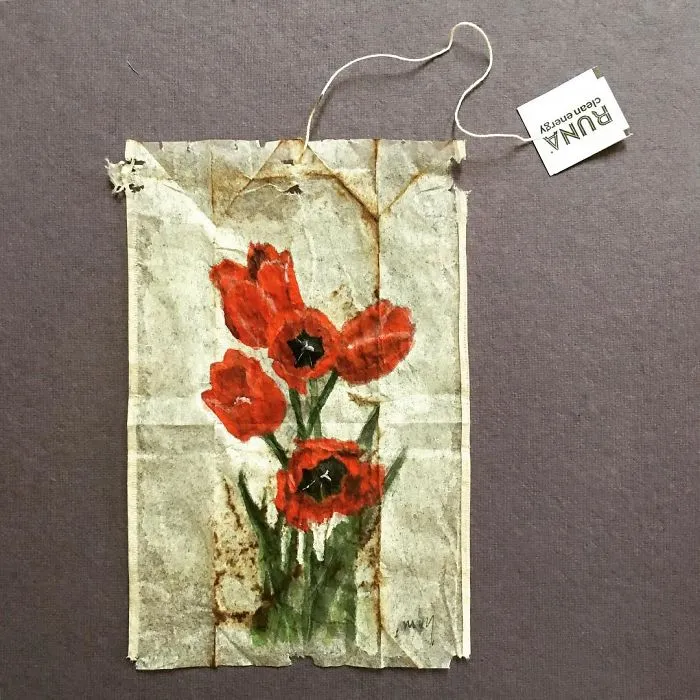 Artist Uses Tea Bags As Her Diary