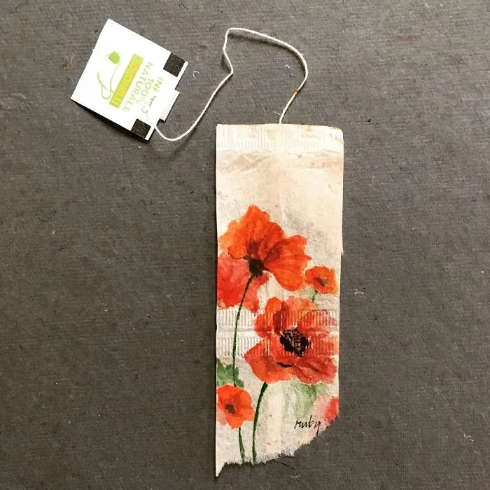 Artist Uses Tea Bags As Her Diary