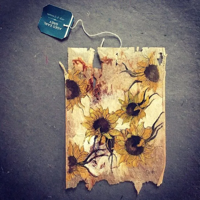 Artist Uses Tea Bags As Her Diary