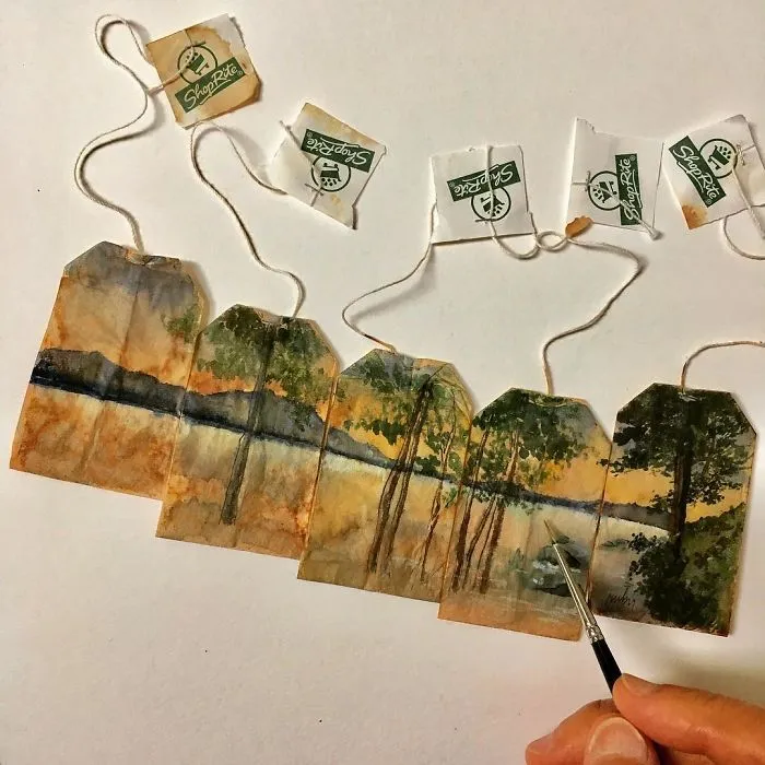 Artist Uses Tea Bags As Her Diary