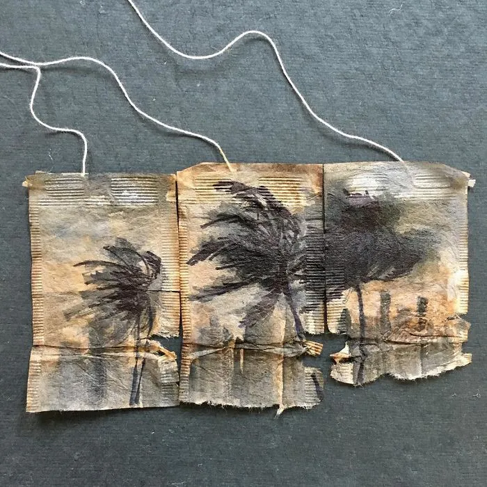 Artist Uses Tea Bags As Her Diary