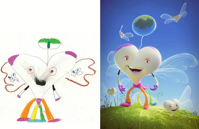 What Happens When Professional Artists Recreate Kids' Monster Doodles In Their Own Unique Style