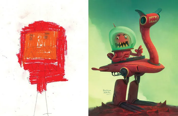 What Happens When Professional Artists Recreate Kids' Monster Doodles In Their Own Unique Style