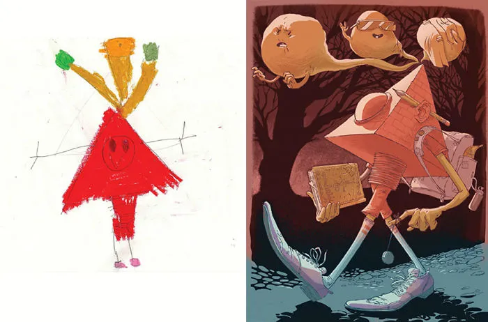 What Happens When Professional Artists Recreate Kids' Monster Doodles In Their Own Unique Style