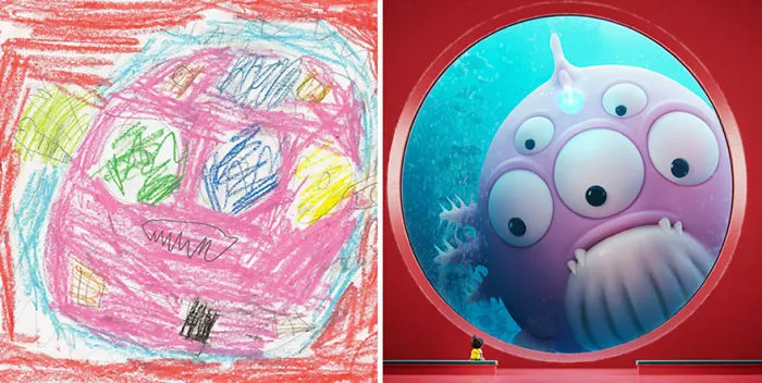 What Happens When Professional Artists Recreate Kids' Monster Doodles In Their Own Unique Style