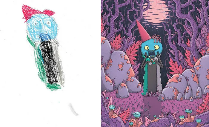What Happens When Professional Artists Recreate Kids' Monster Doodles In Their Own Unique Style