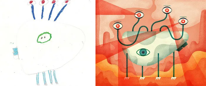 What Happens When Professional Artists Recreate Kids' Monster Doodles In Their Own Unique Style