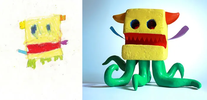 What Happens When Professional Artists Recreate Kids' Monster Doodles In Their Own Unique Style