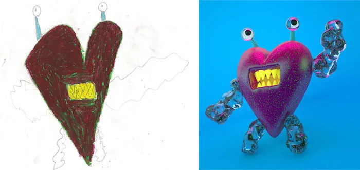 What Happens When Professional Artists Recreate Kids' Monster Doodles In Their Own Unique Style