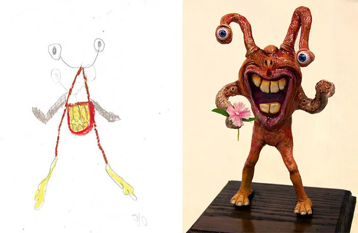 What Happens When Professional Artists Recreate Kids' Monster Doodles In Their Own Unique Style
