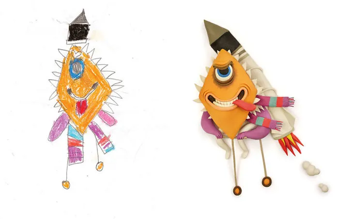 What Happens When Professional Artists Recreate Kids' Monster Doodles In Their Own Unique Style