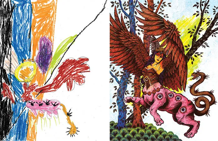 What Happens When Professional Artists Recreate Kids' Monster Doodles In Their Own Unique Style