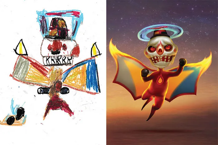 What Happens When Professional Artists Recreate Kids' Monster Doodles In Their Own Unique Style