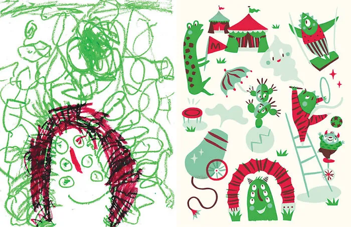 What Happens When Professional Artists Recreate Kids' Monster Doodles In Their Own Unique Style