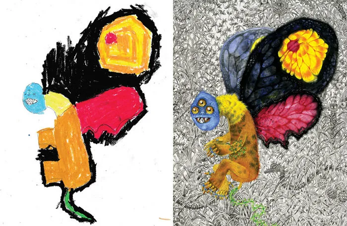 What Happens When Professional Artists Recreate Kids' Monster Doodles In Their Own Unique Style