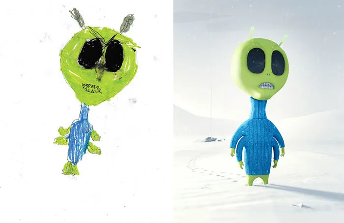 What Happens When Professional Artists Recreate Kids' Monster Doodles In Their Own Unique Style