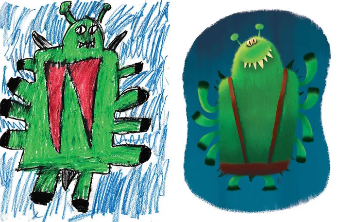 What Happens When Professional Artists Recreate Kids' Monster Doodles In Their Own Unique Style