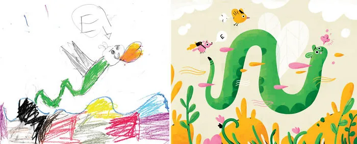 What Happens When Professional Artists Recreate Kids' Monster Doodles In Their Own Unique Style