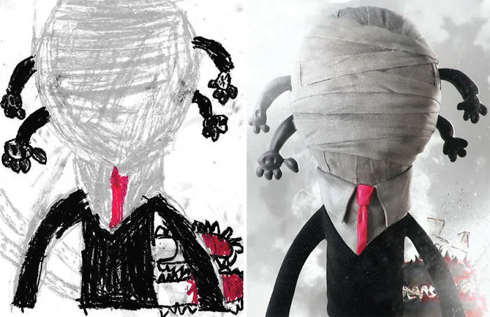 What Happens When Professional Artists Recreate Kids' Monster Doodles In Their Own Unique Style