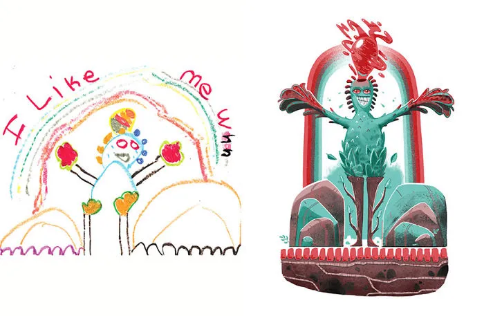 What Happens When Professional Artists Recreate Kids' Monster Doodles In Their Own Unique Style