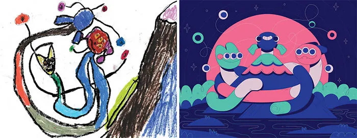 What Happens When Professional Artists Recreate Kids' Monster Doodles In Their Own Unique Style