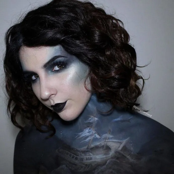 Makeup Artist Creates Incredible Drawings Using Her Own Body As Canvas