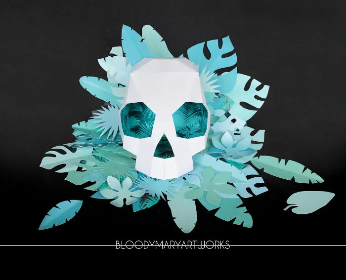 Here Are Some Of My "Skullpture", 3d Paper Skulls
