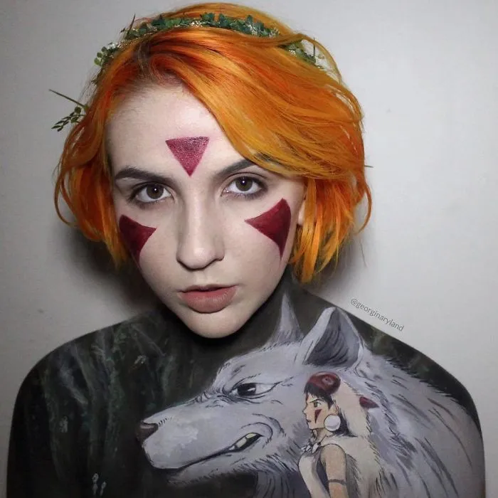 Makeup Artist Creates Incredible Drawings Using Her Own Body As Canvas