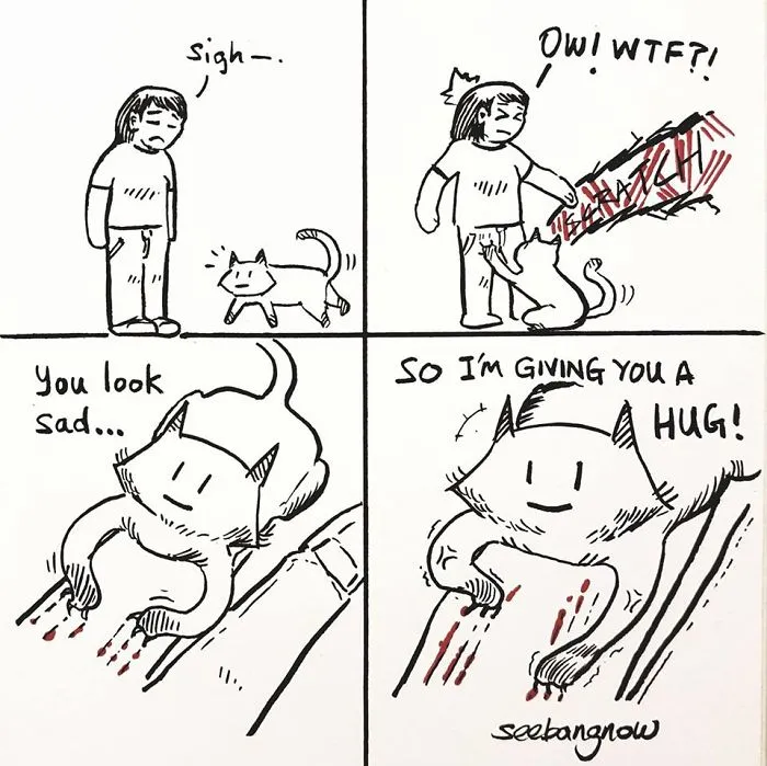 17 Hilarious Comics That Reveal The Reality Of Having A Cat