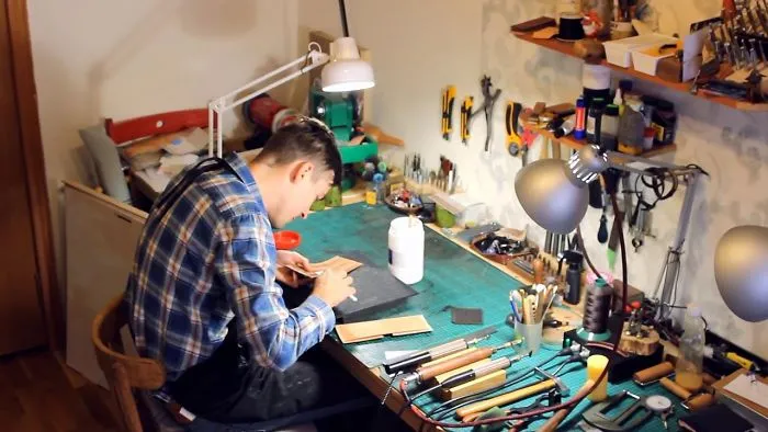 I'm Making Leather Wallet In My Studio.