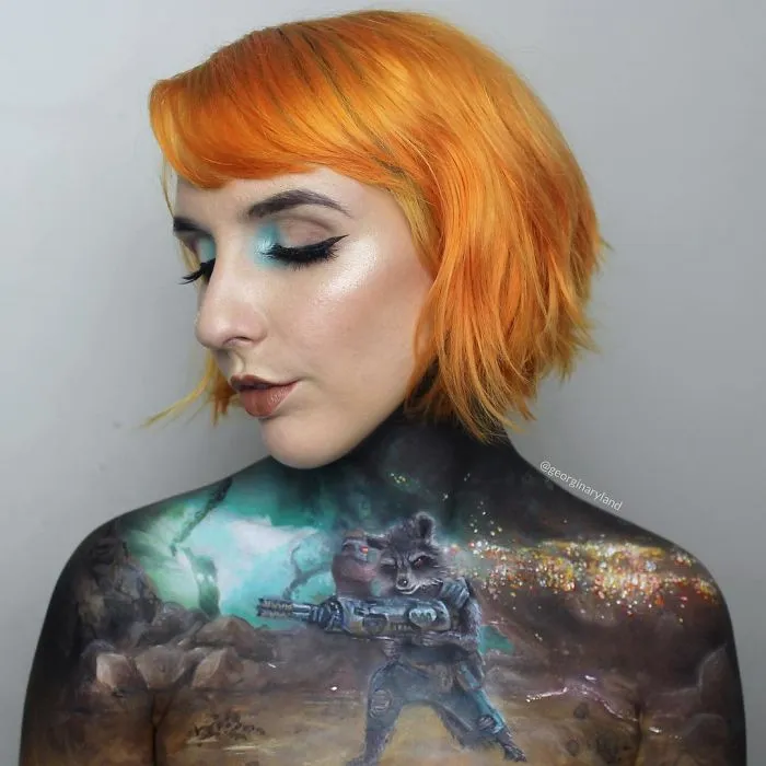 Makeup Artist Creates Incredible Drawings Using Her Own Body As Canvas