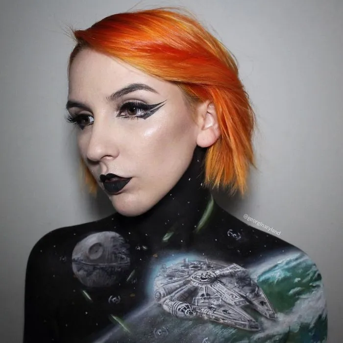 Makeup Artist Creates Incredible Drawings Using Her Own Body As Canvas