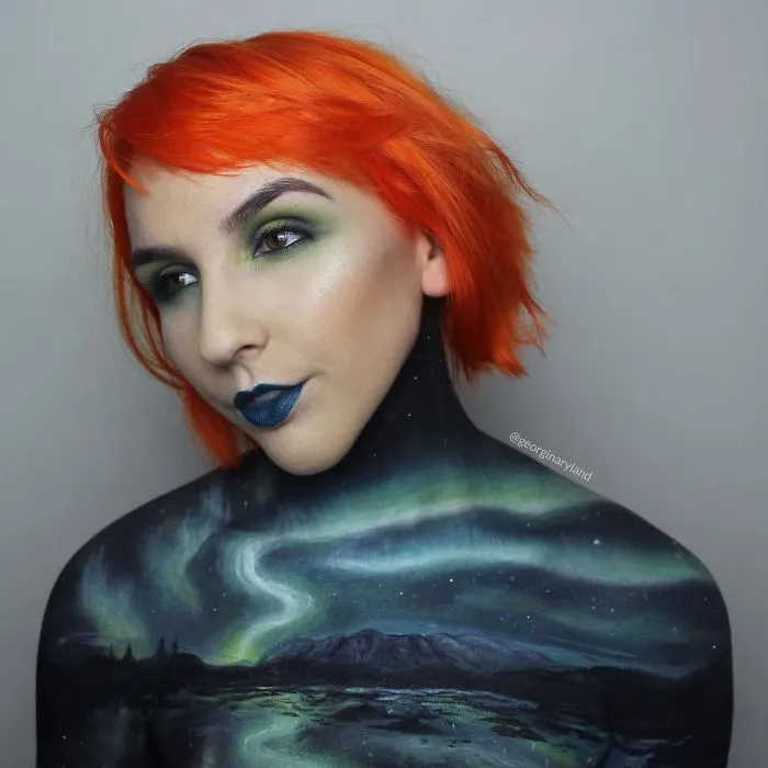 Makeup Artist Creates Incredible Drawings Using Her Own Body As Canvas