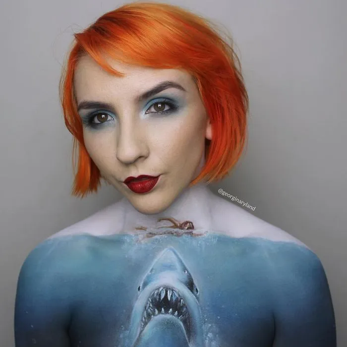 Makeup Artist Creates Incredible Drawings Using Her Own Body As Canvas