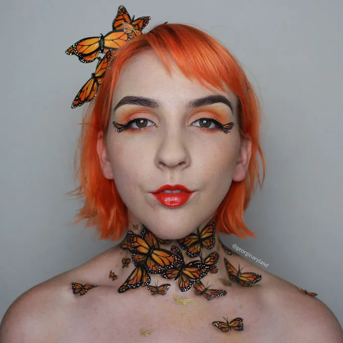 Makeup Artist Creates Incredible Drawings Using Her Own Body As Canvas