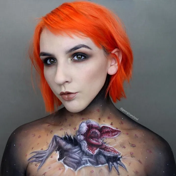Makeup Artist Creates Incredible Drawings Using Her Own Body As Canvas